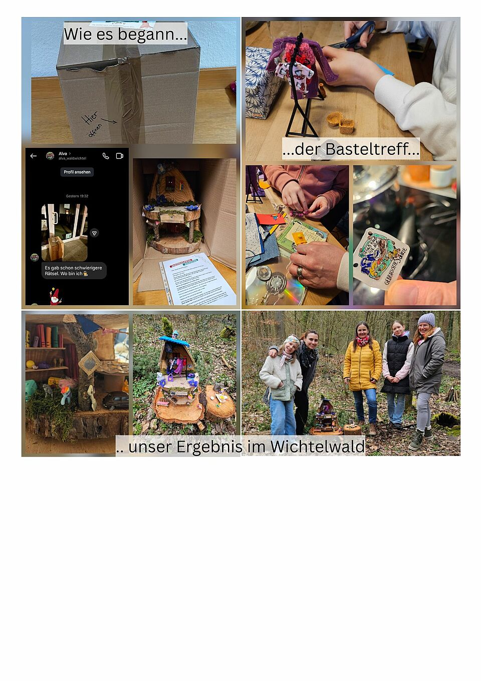 Collage: Bilder zeigen Bastelaktivitäten