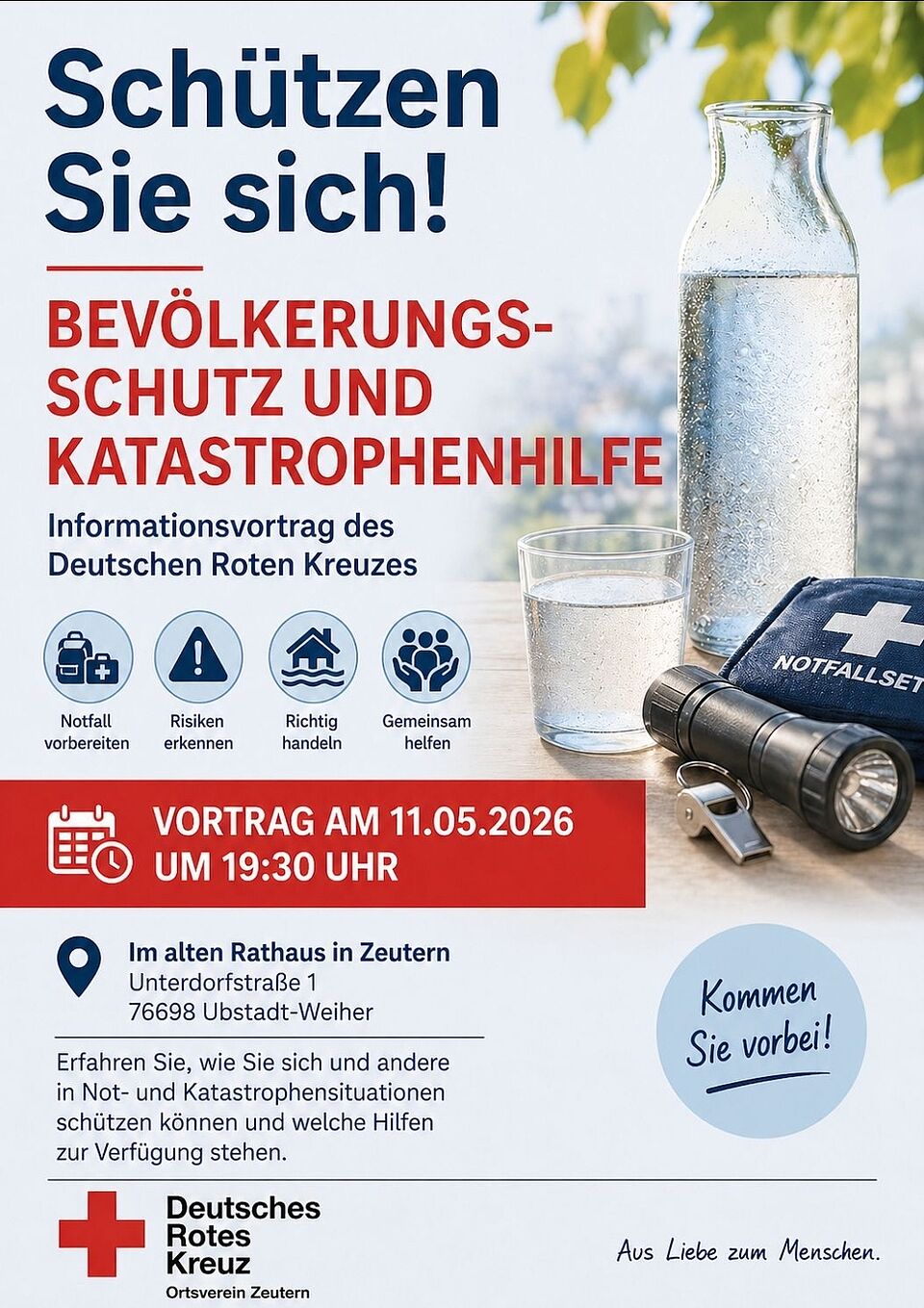Werbeplakat für den Katastrophen- und Bevölkerungsschutz