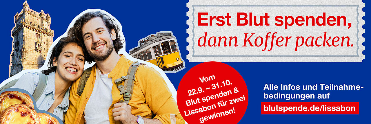 Erst Blutspenden dann kofferpacken. Ein Paar in Lissabon